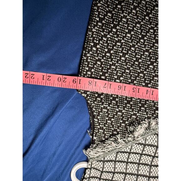 THML asymmetrical color block jaycaurd tweed fringe shift dress womens medium - Picture 5 of 7